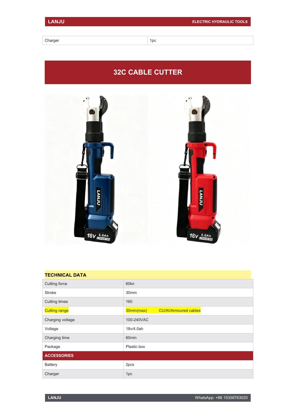 LANJU 32C Cable Cutter